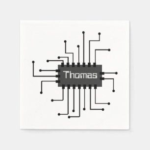 Personlig datordator IC-chipbild Pappersservett