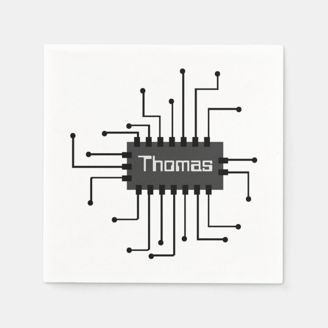 Personlig datordator IC-chipbild Pappersservett (Framsidan)
