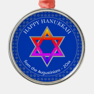 Personlig David stjärna LYCKLIG HANUKKAH Julgransprydnad Metall