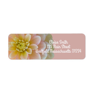 Personlig Day Dreamer Dahlia Flower Returadress Etikett