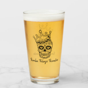 Personlig Day of the dead Calavera TOAST Glaskopp