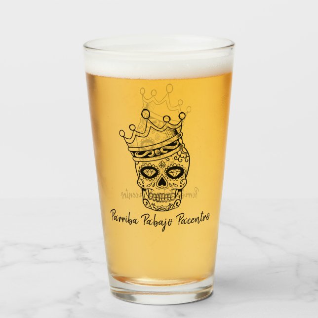Personlig Day of the dead Calavera TOAST Glaskopp (Baksida fylld)