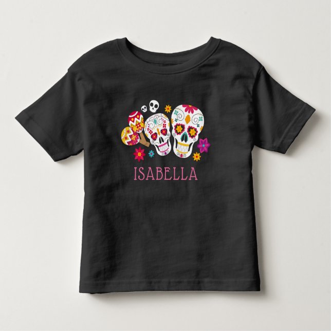 Personlig Day of the dead SockerDöskallar T Shirt (Framsida)