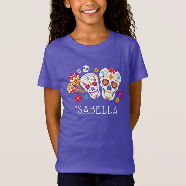 Personlig Day of the dead SockerDöskallar T Shirt (Framsida)