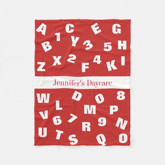 Personlig Daycare Alphabet Fleecefilt (Framsidan)