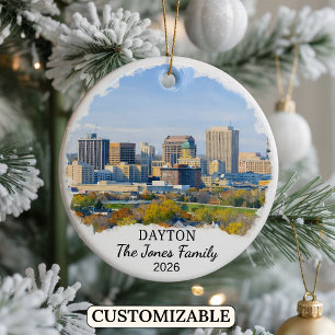Personlig Dayton-ornament, specialdesignad Ohio-st Julgransprydnad Keramik