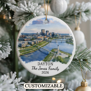 Personlig Dayton-utsmyckning, Anpassad Ohio State Julgransprydnad Keramik