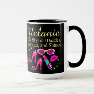PERSONLIG DAZZLING DIVA 50:E BIRTHDAY MUGG