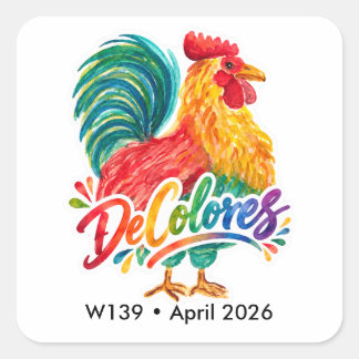 Personlig De Colores Watercolor Tupp Helg Fyrkantigt Klistermärke