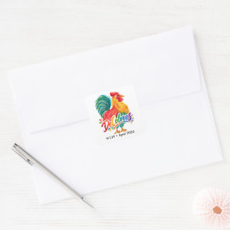 Personlig De Colores Watercolor Tupp Helg Fyrkantigt Klistermärke