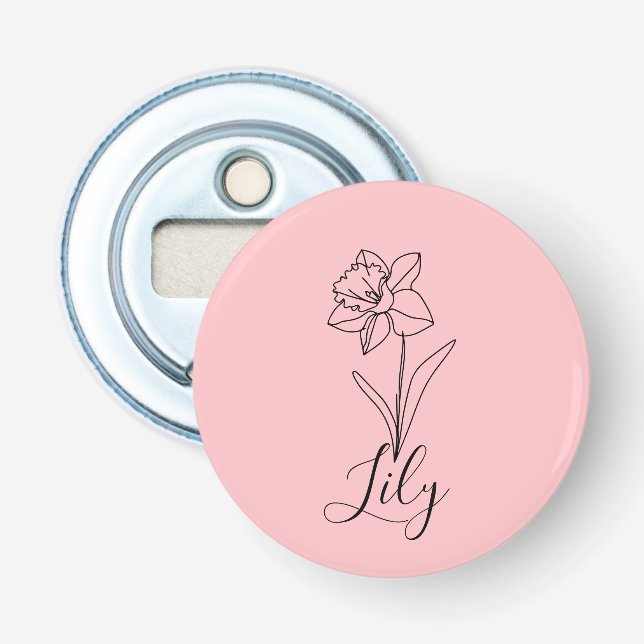 Personlig December Narcissus Birth Flower Gift Flasköppnare (Framsidan)