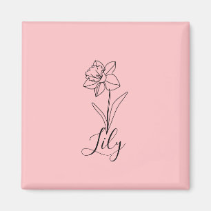 Personlig December Narcissus Birth Flower Gift Magnet
