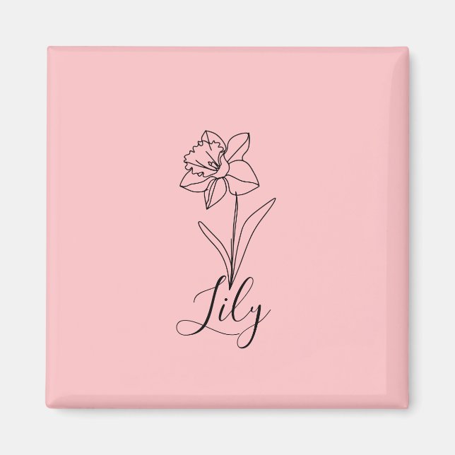 Personlig December Narcissus Birth Flower Gift Magnet (Framsidan)