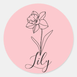 Personlig December Narcissus Birth Flower Gift Runt Klistermärke