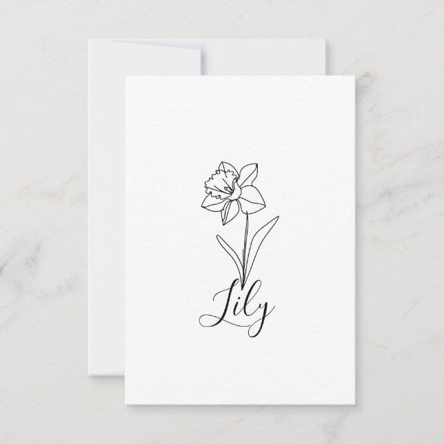Personlig December Narcissus Birth Flower Gift Tack Kort (Framsida)