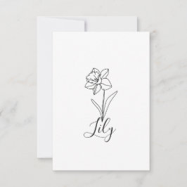 Personlig December Narcissus Birth Flower Gift Tack Kort