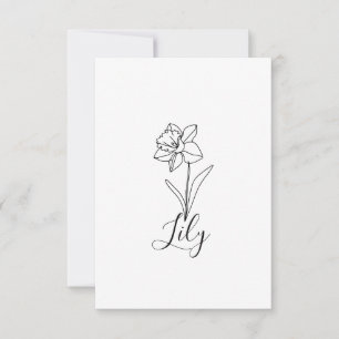 Personlig December Narcissus Birth Flower Gift Tack Kort