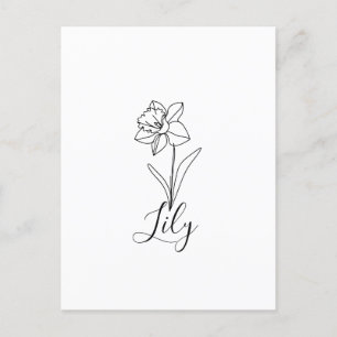 Personlig December Narcissus Birth Flower Gift Vykort
