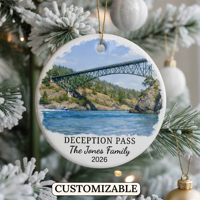 Personlig Deception Pass-ornament, Washington Julgransprydnad Keramik (Skapare uppladdad)