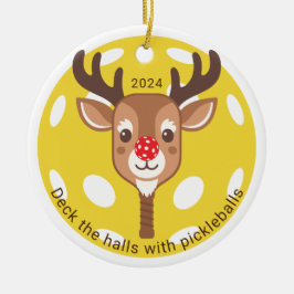 Personlig 'Deck the Halls with Pickleballs' Julgransprydnad Keramik