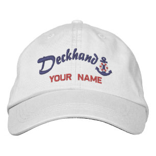 Personlig Deckhand Livräddare Ankare Ditt Namn Broderad Keps