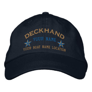 Personlig Deckhand Stjärnor Bollhatt Brodyr Broderad Keps