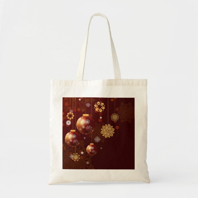 Personlig Decorative God jul Swirl Tote Tygkasse (Framsidan)