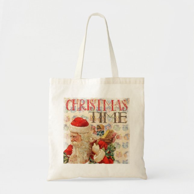 Personlig Decorative God jul Swirl Tygkasse (Framsidan)