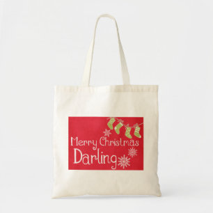 Personlig Decorative Red God jul Socks Tygkasse