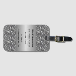 Personlig Decorative Silver Grått & Black Bagagebricka