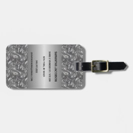 Personlig Decorative Silver Grått & Black Bagagebricka