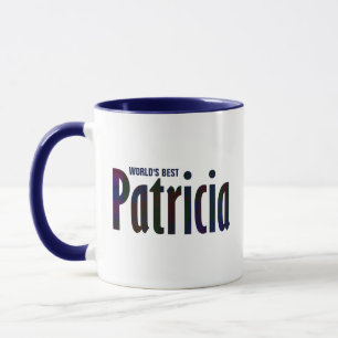 Personlig Deep Red, Blue Play "Patricia" Namn Mugg