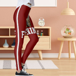 Personlig Deep Red Cute Siamese Cat Pet Photo Leggings