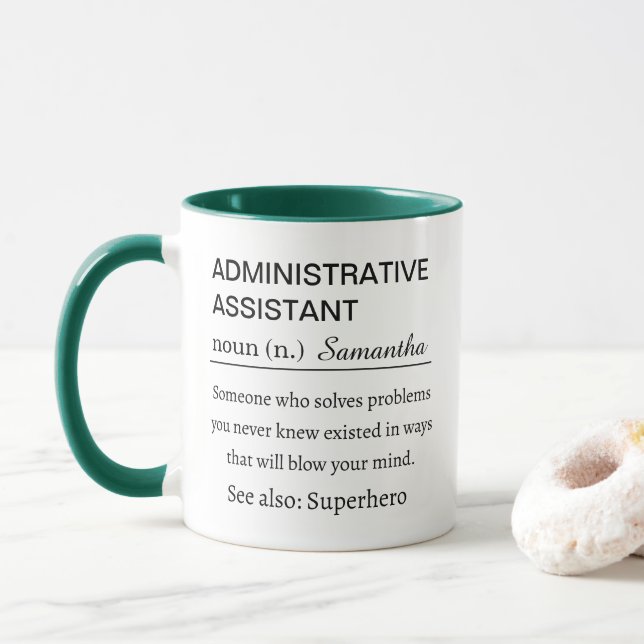 Personlig definition av administrativ assistent mugg (Med munk)
