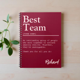 Personlig definition av bästa team Burgundy kontor Anteckningsbok