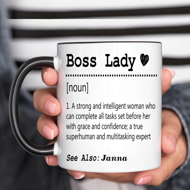 Personlig definition av boss lady mugg (Skapare uppladdad)