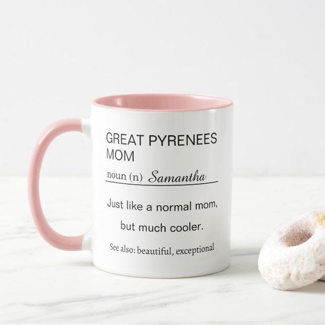 Personlig definition av Great Pyrenees-mamma Mugg (Med munk)
