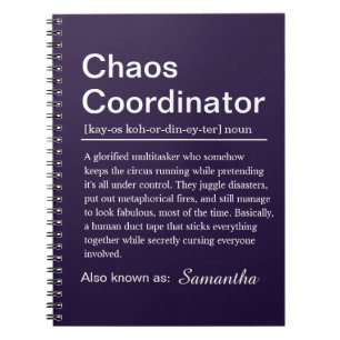 Personlig definition av kaoskoordinator anteckningsbok