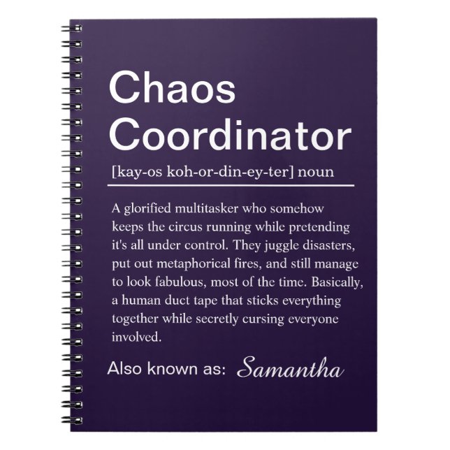 Personlig definition av kaoskoordinator anteckningsbok (Framsidan)