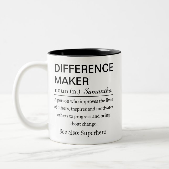 Personlig Definition Av Skillnadsskapare Två-Tonad Mugg (Vänster)