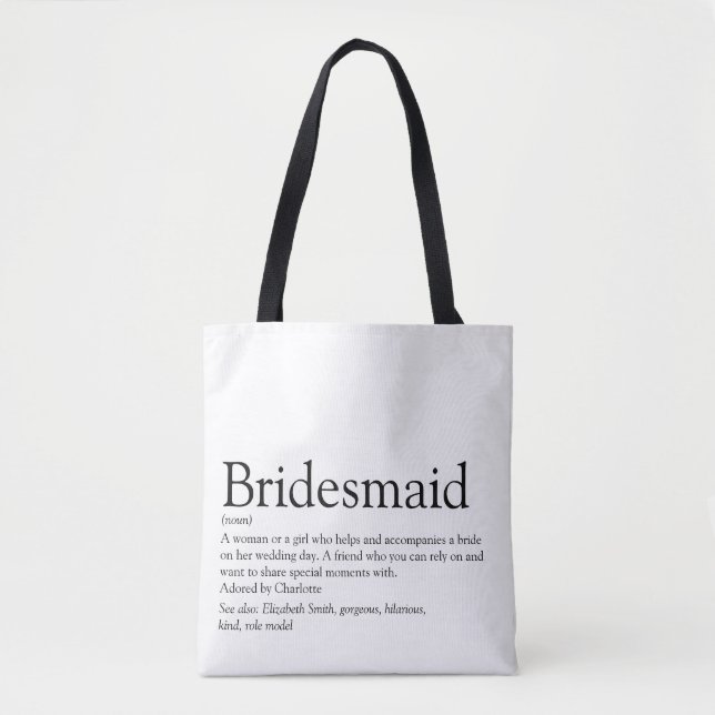 Personlig definition för brudtjänsteman Bröllopsgå Tygkasse (Framsida)