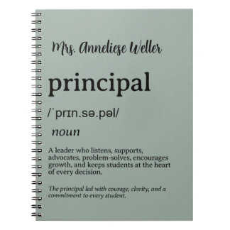 Personlig definition för rektor anteckningsbok