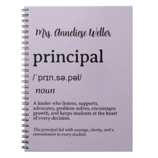 Personlig definition för rektor anteckningsbok