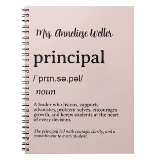 Personlig definition för rektor anteckningsbok