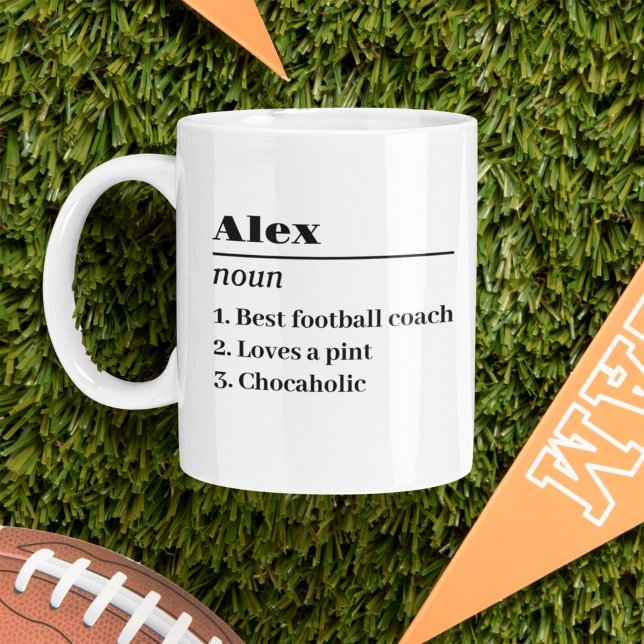 Personlig Definition Noun Football Coach Kaffemugg (Skapare uppladdad)