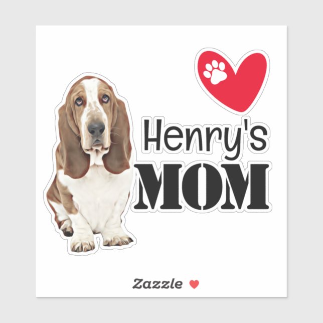 Personlig dekal för Basset Hound-mamma (Ark)