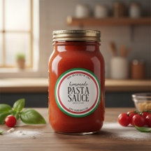 Personlig dekal för hemmagjord pastasås etikett