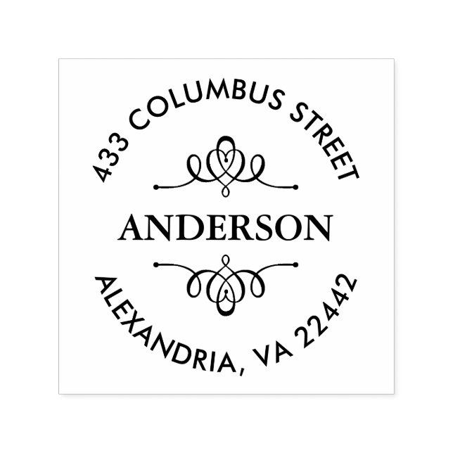 Personlig Dekorativ Returadress Självfärgande Stämpel (Design)