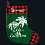 Personlig Del Mar California Beach Handflatan Träd Liten Julstrumpa<br><div class="desc">Personlig Del Mar California Beach Handflatan Träd Grönt Red Play Checked Small Jul Stocking</div>