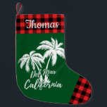 Personlig Del Mar California Beach Handflatan Träd Liten Julstrumpa<br><div class="desc">Personlig Del Mar California Beach Handflatan Träd Grönt Red Play Checked Small Jul Stocking</div>